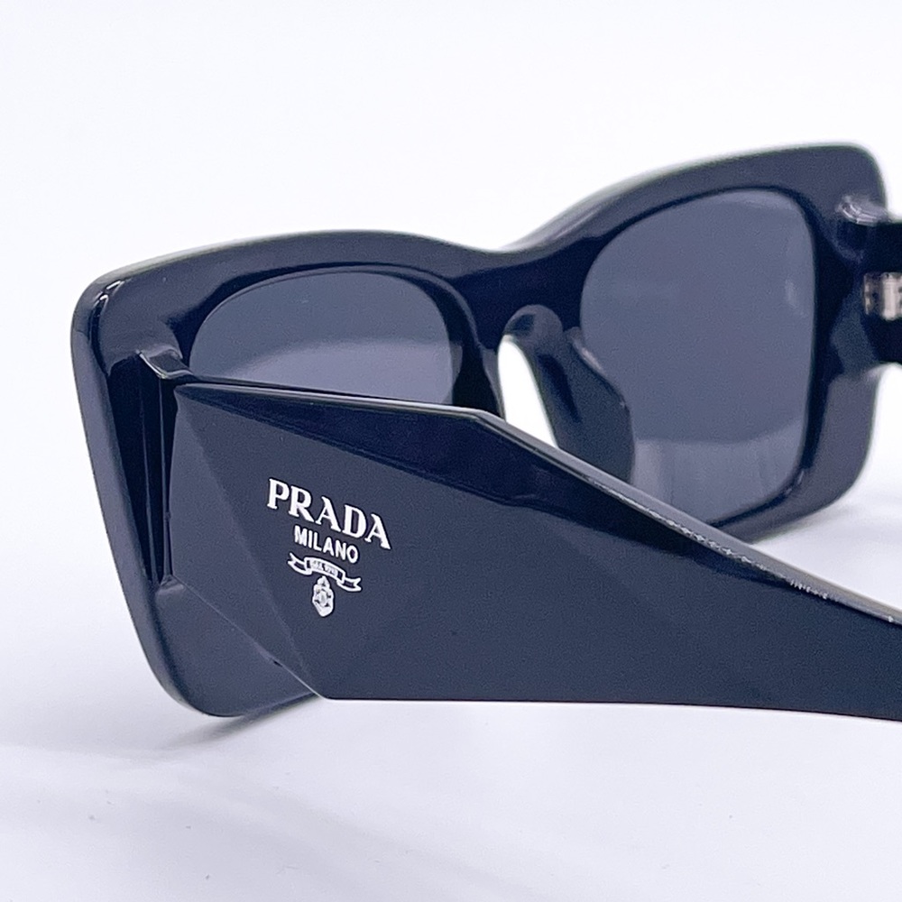NEW PRADA BLACK CAT EYE SUNGLASSES PR08YS 1AB5S0 EYEWEAR PRADA SPR 08Y BLACK - Picture 4 of 10